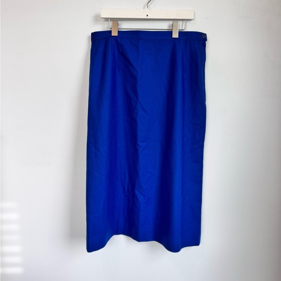 Pendleton Dresses & Skirts - Vintage Pendleton Wool Blue Midi Pencil Skirt Size 14